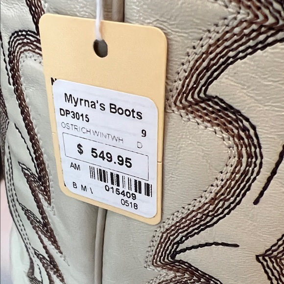 Dan Post Ostrich Leather Cowboy Boots - Picture 4 of 7